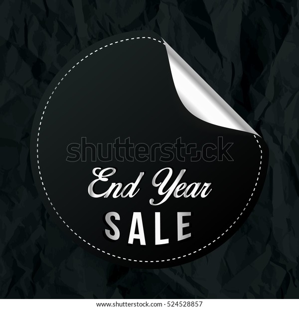 End Year Sale Sticker Texture Crumpled のベクター画像素材 ロイヤリティフリー 524528857