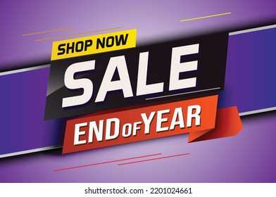 End of year Sale word concept vector illustration with lines and 3d style, landing page, template, ui, web, mobile app, poster, banner, flyer, background, gift card, coupon, label, wallpaper