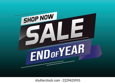 End of year Sale word concept vector illustration with lines and 3d style, landing page, template, ui, web, mobile app, poster, banner, flyer, background, gift card, coupon, label, wallpaper