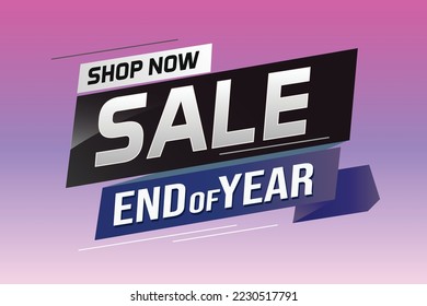 End of year Sale word concept vector illustration with lines and 3d style, landing page, template, ui, web, mobile app, poster, banner, flyer, background, gift card, coupon, label, wallpaper