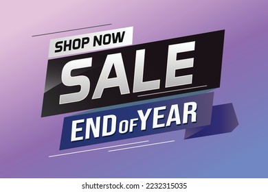 End of year Sale word concept vector illustration with lines and 3d style, landing page, template, ui, web, mobile app, poster, banner, flyer, background, gift card, coupon, label, wallpaper