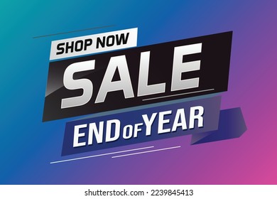 End of year Sale word concept vector illustration with lines and 3d style, landing page, template, ui, web, mobile app, poster, banner, flyer, background, gift card, coupon, label, wallpaper