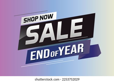 End of year Sale word concept vector illustration with lines and 3d style, landing page, template, ui, web, mobile app, poster, banner, flyer, background, gift card, coupon, label, wallpaper