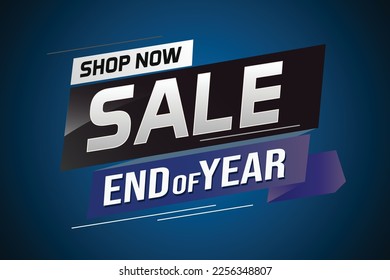 End of year Sale word concept vector illustration with lines and 3d style, landing page, template, ui, web, mobile app, poster, banner, flyer, background, gift card, coupon, label, wallpaper