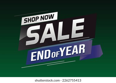 End of year Sale word concept vector illustration with lines and 3d style, landing page, template, ui, web, mobile app, poster, banner, flyer, background, gift card, coupon, label, wallpaper