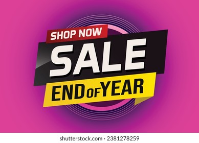End of year Sale word concept vector illustration with lines and 3d style, landing page, template, ui, web, mobile app, poster, banner, flyer, background, gift card, coupon, label, wallpaper