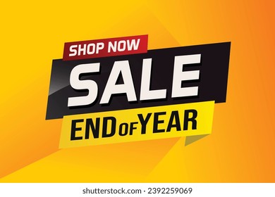 End of year Sale word concept vector illustration with lines and 3d style, landing page, template, ui, web, mobile app, poster, banner, flyer, background, gift card, coupon, label, wallpaper