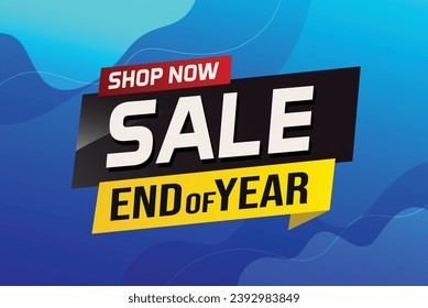 End of year Sale word concept vector illustration with lines and 3d style, landing page, template, ui, web, mobile app, poster, banner, flyer, background, gift card, coupon, label, wallpaper