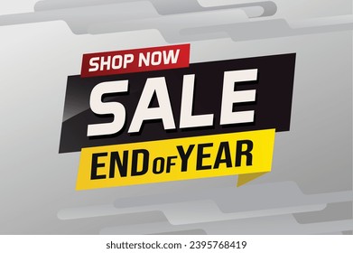 End of year Sale word concept vector illustration with lines and 3d style, landing page, template, ui, web, mobile app, poster, banner, flyer, background, gift card, coupon, label, wallpaper
