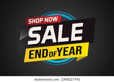 End of year Sale word concept vector illustration with lines and 3d style, landing page, template, ui, web, mobile app, poster, banner, flyer, background, gift card, coupon, label, wallpaper