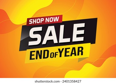 End of year Sale word concept vector illustration with lines and 3d style, landing page, template, ui, web, mobile app, poster, banner, flyer, background, gift card, coupon, label, wallpaper