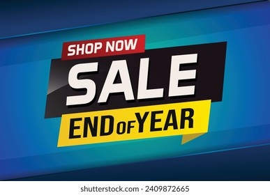 End of year Sale word concept vector illustration with lines and 3d style, landing page, template, ui, web, mobile app, poster, banner, flyer, backgro