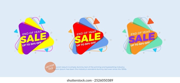 End of year sale word concept vector illustration with 3d style for social media and website. year-end hot sales campaign special offer