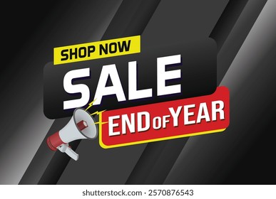 End of year Sale word concept vector illustration with lines and 3d style, landing page, template, ui, web, mobile app, poster, banner, flyer, background, gift card, coupon, label, wallpaper

