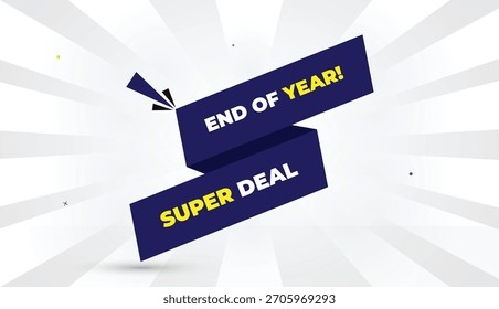 Fin de año super deal Web Anuncio editable eps formato Arte vectorial diseño de Plantilla con Formas azules profundas amarillo negrita blanco gris gradiente abstracto ilustración sunshine negocio 4k fondo