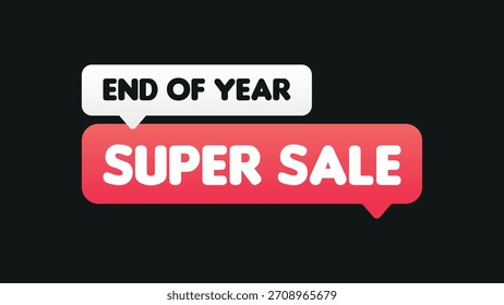 Anuncio de mensaje de la venta estupenda de fin de año en rojo y blanco