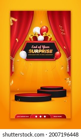 End of year surprise contest invitation social media story template