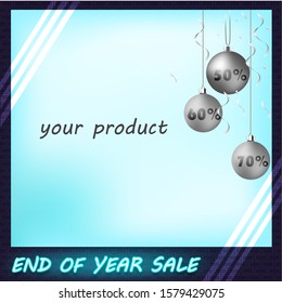 End of year tag product background, Promotion sign, New year sale background.