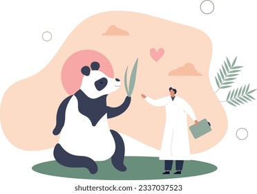 Endangered animal species protection from extinction tiny persons concept.flat vector illustration.