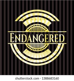 Endangered gold badge or emblem. Vector Illustration. Detailed.