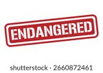 ENDANGERED red stamp text vector, rubber stamp