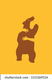 Endangered Species - Brown Bear - animal hugged by a person