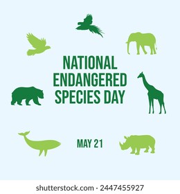 Endangered Species Day design template. animal silhouette vector design. globe vector. eps 10. flat design.