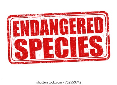 Endangered species grunge rubber stamp on white background, vector illustration