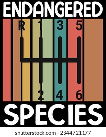 Endangered species manual stick driver t-shirt design