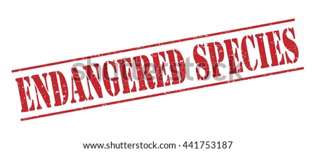 endangered species vector stamp on white background