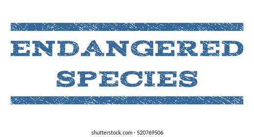 Endangered Species watermark stamp. Text caption between horizontal parallel lines with grunge design style. Rubber seal stamp with dust texture.