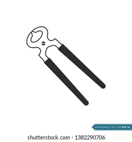 End-Cutting Pliers Icon Vector Template