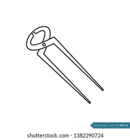 End-Cutting Pliers Icon Vector Template