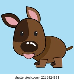Endearing brown dog illustration with adorable features, featuring a charming canine character in a lovable style. Great for pet-related designs, children's books, and animal lovers. 