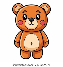 An endearing depiction of a lovable teddy bear with a blush and a cartoonish design