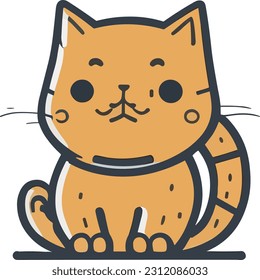 With its endearing eyes and charmingly mischievous demeanor, this cartoon cat in vector style is simply too cute to resist.