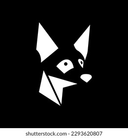 An endearing flat-style fox head illustration perfect for a logo, symbol, or mascot for a pet shop, veterinary. Its cuteness will make your branding on black