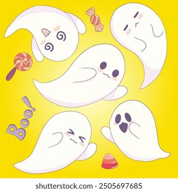 Endearing Little Ghost Illustration for Halloween Celebration