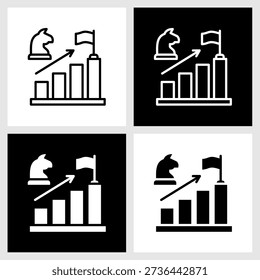 Endgame Strategy Icon with Black and White Background