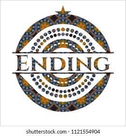 Ending arabesque style badge. arabic decoration.