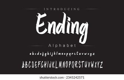 Ending Best Alphabet Painting Paint Brush Beauty Script Logotype Font lettering handwritten