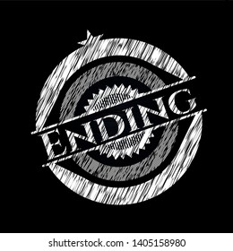 Ending chalk emblem. Vector Illustration. Detailed.