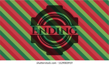 Ending christmas badge background.