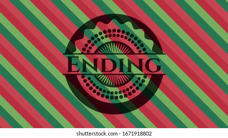 Ending christmas emblem. Vector Illustration. Detailed.
