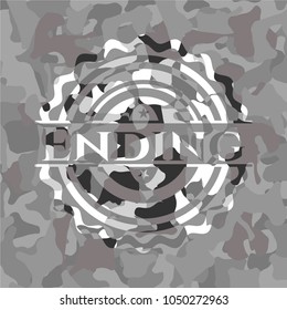 Ending grey camouflage emblem