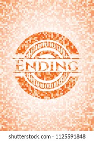 Ending orange mosaic emblem