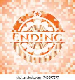 Ending orange mosaic emblem