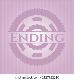 Ending pink emblem. Retro