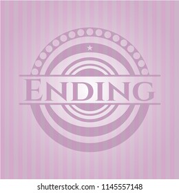 Ending pink emblem. Vintage.