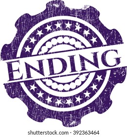Ending rubber stamp with grunge texture